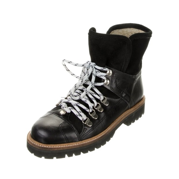 Ganni Shoes - Can I lace up fur roll over boots